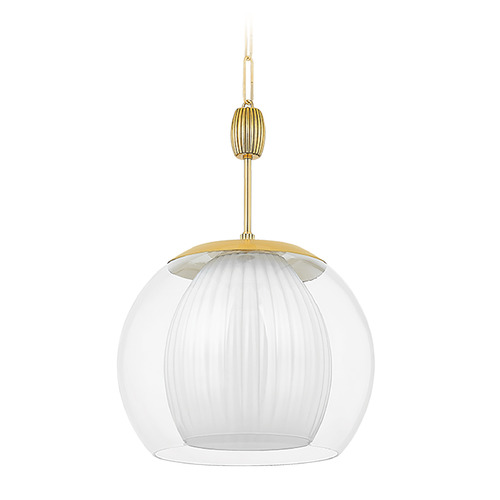 Hudson Valley Lighting Hudson Valley Lighting Clementon Aged Brass LED Pendant Light with Bowl / Dome Shade 7317-AGB