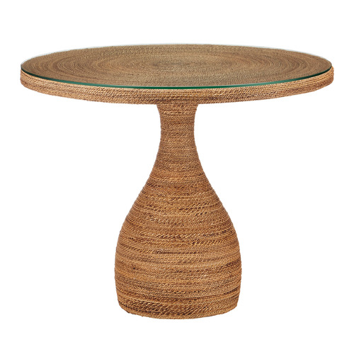 Currey and Company Lighting Currey and Company Dominica Natural Abaca Rope & Clear Table 3000-0331