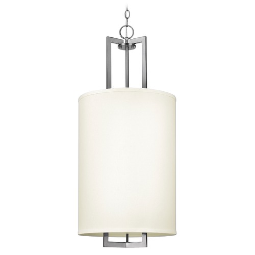 Hinkley Modern Pendant Light with White Shades in Antique Nickel by Hinkley Lighting 3205AN