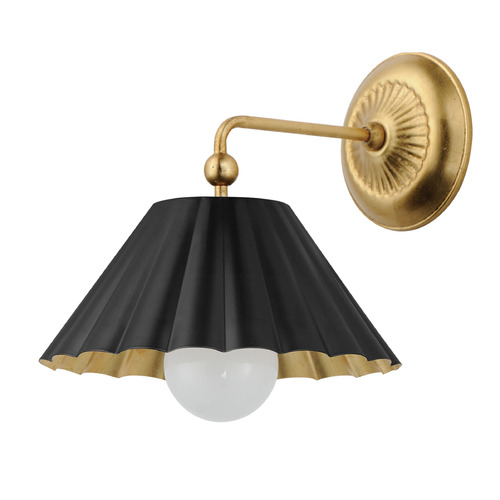 Maxim Lighting Primrose Black & Gold Leaf Sconce by Maxim Lighting 18051BKGL
