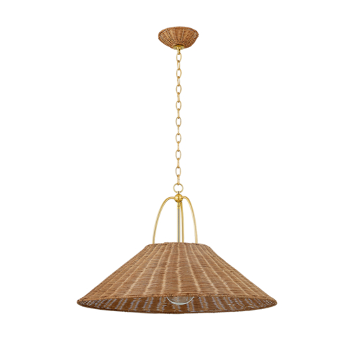 Mitzi by Hudson Valley Davida 30-Inch Pendant in Aged Brass by Mitzi by Hudson Valley  H894701L-AGB