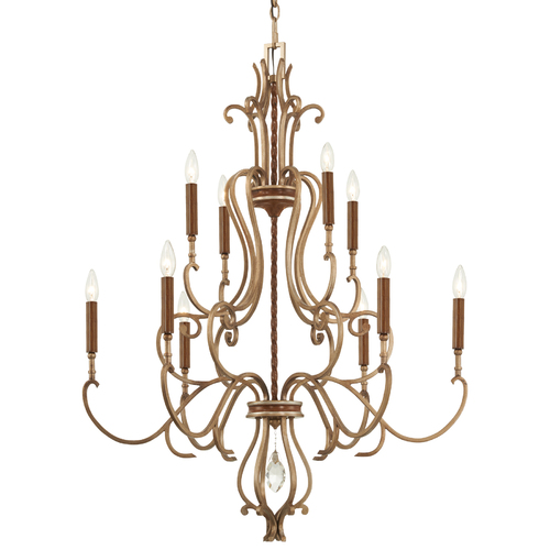 Metropolitan Lighting Magnolia Manor 10-Lt Chandelier in Pale Gold & Bronze by Metropolitan N6558-690