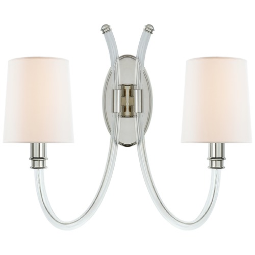 Visual Comfort Signature Collection Julie Neill Clarice Sconce in Crystal & Nickel by Visual Comfort Signature JN2030CGPNL