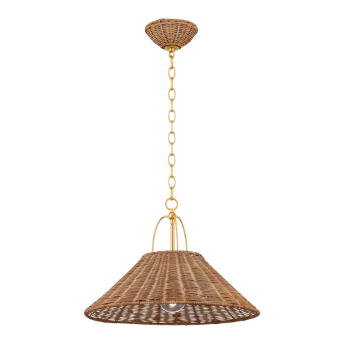 Mitzi by Hudson Valley Davida 20-Inch Pendant in Aged Brass by Mitzi by Hudson Valley H894701S-AGB