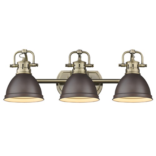 Golden Lighting Duncan 24.50-Inch Vanity Light in Aged Brass by Golden Lighting 3602-BA3 AB-RBZ