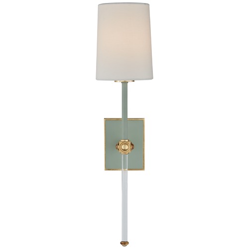 Visual Comfort Signature Collection Julie Neill Lucia Tail Sconce in Celadon & Crystal by Visual Comfort Signature JN2051CELCGL