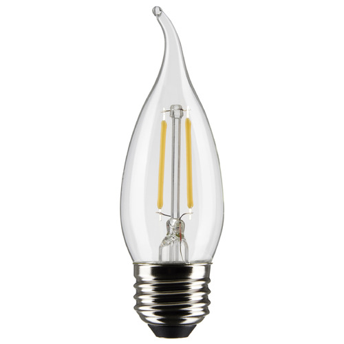 Satco Lighting 3W CA10 E26 Base Clear LED Light Bulb in 2700K by Satco Lighting S21310