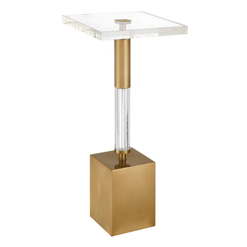 Currey and Company Lighting Currey and Company Desiree Clear & Antique Brass Accent Table 4000-0223
