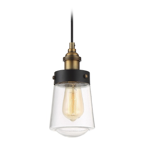 Savoy House Macauley Black and Brass Mini Pendant by Savoy House 7-2064-1-51