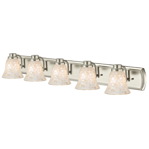 Design Classics Lighting 5-Light Mosaic Glass Bath Wall Light in Satin Nickel 1205-09 GL9222-M
