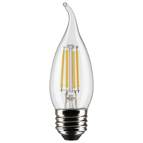Satco Lighting 4W CA10 E26 Base Clear LED Light Bulb in 3000K by Satco Lighting S21313