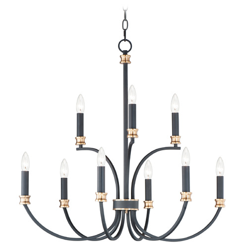 Maxim Lighting Maxim Lighting Charlton Black & Antique Brass Chandelier 11377BKAB