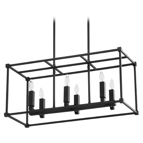 Quorum Lighting Olympus 25.75-Inch Linear Open Chandelier in Noir Finish by Quorum Lighting 656-6-69