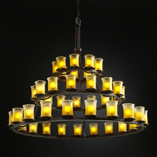 Justice Design Group Veneto Luce Collection Dark Bronze Chandelier by Justice Design Group GLA-8714-16-GLDC-DBRZ