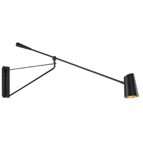 Modern Forms by WAC Lighting Stylus Black & Gold LED Swing Arm Lamp by Modern Forms BL-24959-BK/GO