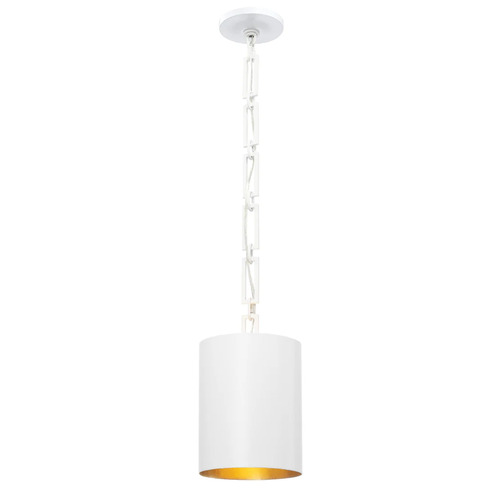 Crystorama Lighting Alston 8-Inch Mini Pendant in White & Gold by Crystorama Lighting 8680-MT-GA