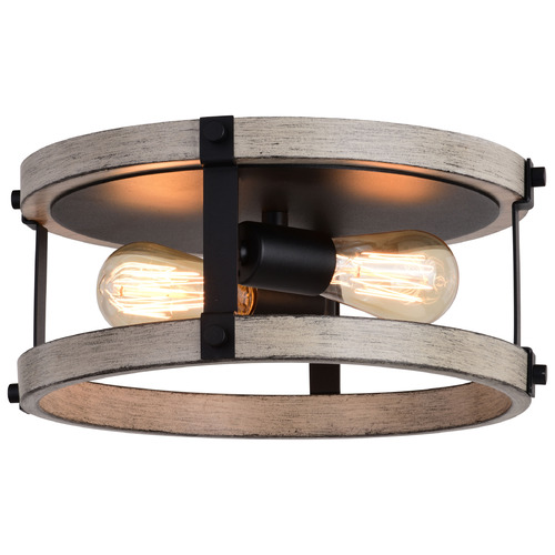 Vaxcel Lighting Vaxcel Lighting Danvers Textured Black & Weathered Gray Flushmount Light C0282