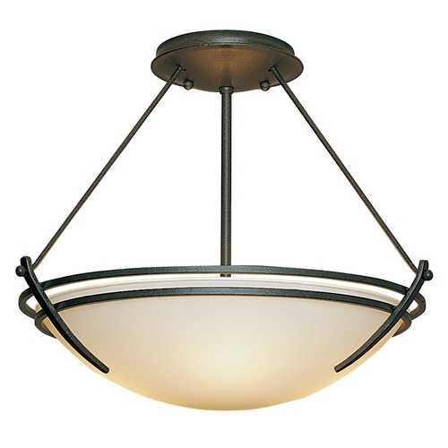 Hubbardton Forge Lighting Transitional Semi-Flushmount Light Iron Presidio Tryne by Hubbardton Forge Lighting 124422-SKT-20-GG0047