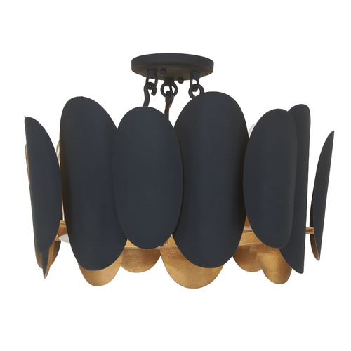 Minka Lavery Vailen 20-Inch Semi-Flush Mount in Black & Gold by Minka Lavery 1417-897