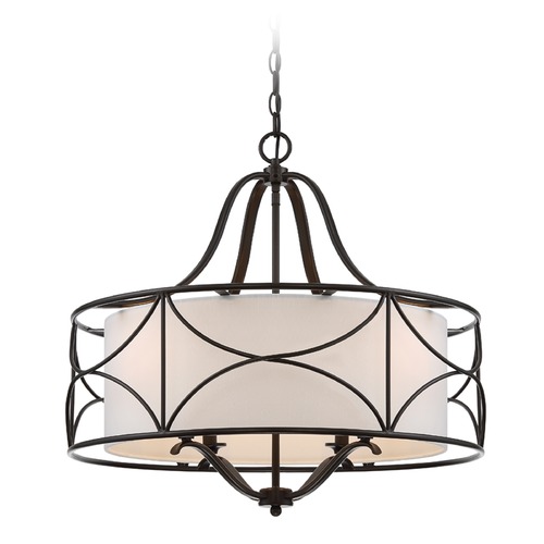 Designers Fountain Lighting Designers Fountain Avara Oil Rubbed Bronze Pendant Light with Drum Shade 88684-ORB