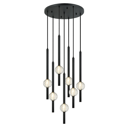 Matteo Lighting Windchimer Matte Black LED Multi-Light Pendant by Matteo Lighting C68907MB