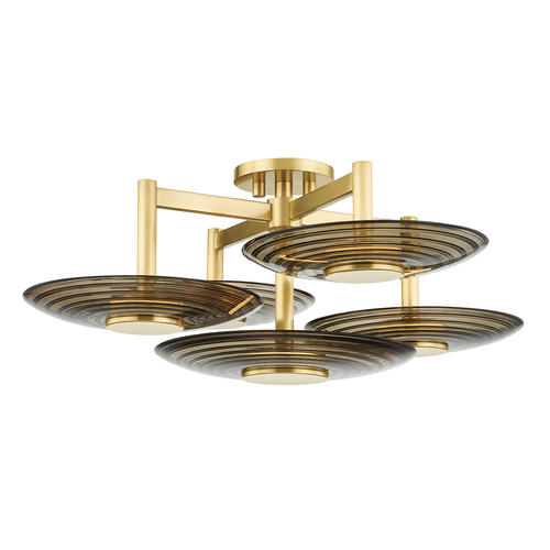 Hudson Valley Lighting Griston 28-Inch LED Semi-Flush Mount in Aged Brass by Hudson Valley PI1892605-AGB