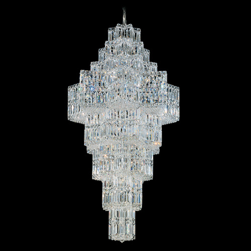 Schonbek Lighting Schonbek Worldwide Lighting Equinoxe Polished Silver Crystal Chandelier 2727-40O
