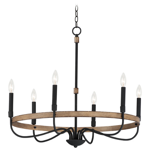 Maxim Lighting Maxim Lighting Franklin Driftwood & Black Chandelier 14446DWBK