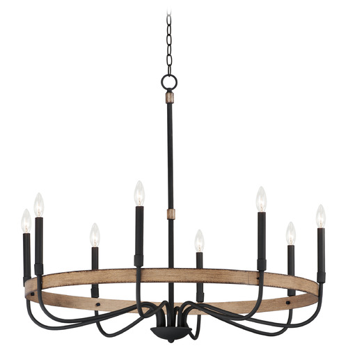 Maxim Lighting Maxim Lighting Franklin Driftwood & Black Chandelier 14448DWBK