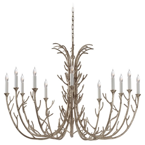 Visual Comfort Signature Collection Julie Neill Silva Chandelier in Silver Leaf by Visual Comfort Signature JN5080BSL