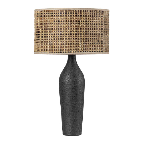 Hudson Valley Lighting Hudson Valley Lighting Wingdale Aged Brass & Ceramic Black Ash LED Table Lamp with Drum Shade L1029-AGB/CBA