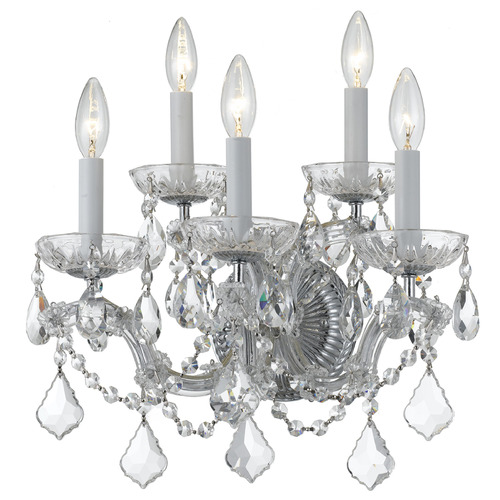 Crystorama Lighting Crystorama Lighting Maria Theresa Polished Chrome Sconce 4404-CH-CL-SAQ