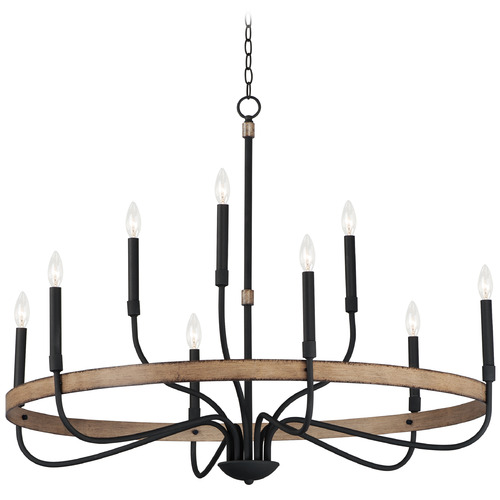Maxim Lighting Maxim Lighting Franklin Driftwood & Black Chandelier 14449DWBK