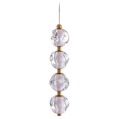 Craftmade Lighting Craftmade Lighting Jackie Satin Brass LED Mini-Pendant Light with Abstract Shade 59490-SB-LED