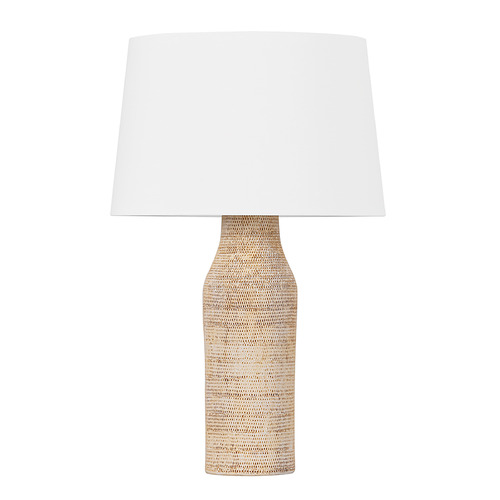 Hudson Valley Lighting Hudson Valley Lighting Medina Aged Brass & Ceramic Basketweave LED Table Lamp with Drum Shade L1529-AGB/CBW
