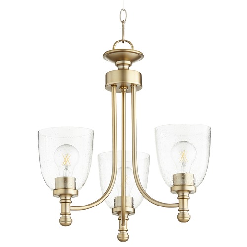 Quorum Lighting Rossington Aged Brass Chandelier by Quorum Lighting 6122-3-280