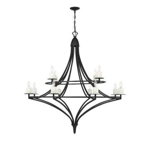 Savoy House Director 12-Light Chandelier in Matte Black by Savoy House 1-1672-12-89