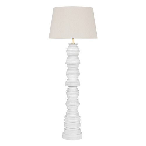 Hudson Valley Lighting Hudson Valley Lighting Wayzata Aged Brass & Ceramic Gloss Ivory LED Floor Lamp with Empire Shade L3665-AGB/CGI