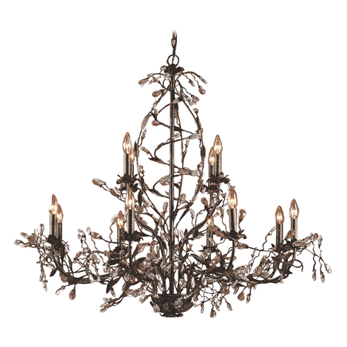 Elk Lighting Crystal Chandelier in Deep Rust Finish 8055/8+4