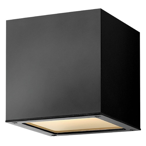 Hinkley Kube Satin Black LED Outdoor Wall Light 3000K by Hinkley Lighting 1768SK