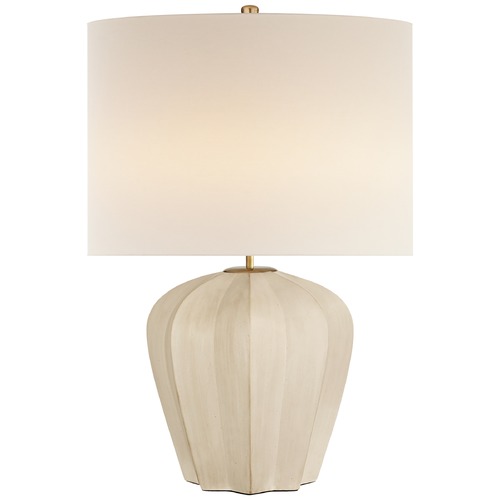 Visual Comfort Signature Collection Aerin Pierrepont Medium Table Lamp in Stone White by Visual Comfort Signature ARN3611STWL