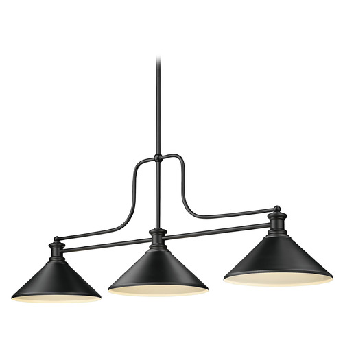 Z-Lite Melange Matte Black Billiard Light by Z-Lite 725-3MB-MMB
