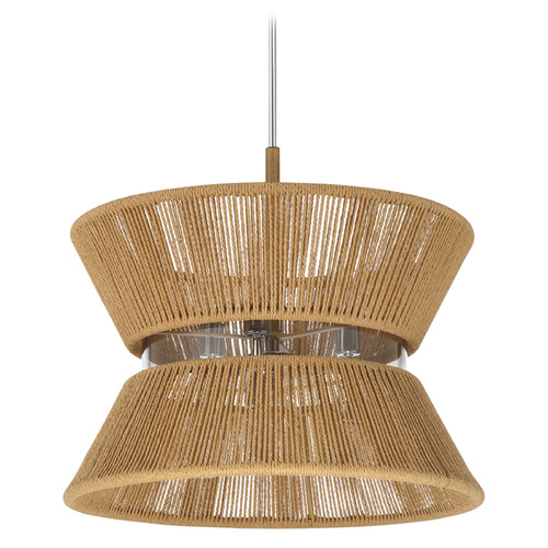 Craftmade Lighting Craftmade Lighting Serena Chrome & Walnut Pendant Light with Conical Shade 58596-CHWAL