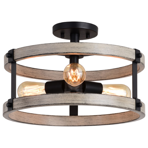 Vaxcel Lighting Vaxcel Lighting Danvers Textured Black & Weathered Gray Semi-Flushmount Light C0283