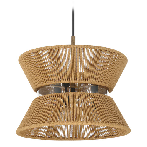 Craftmade Lighting Craftmade Lighting Serena Flat Black & Walnut Pendant Light with Conical Shade 58596-FBWAL