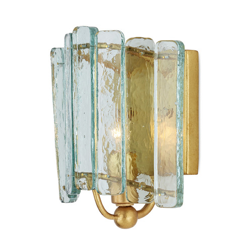 Currey and Company Lighting Currey and Company Duvernell Contemporary Gold Leaf Sconce 5000-0271