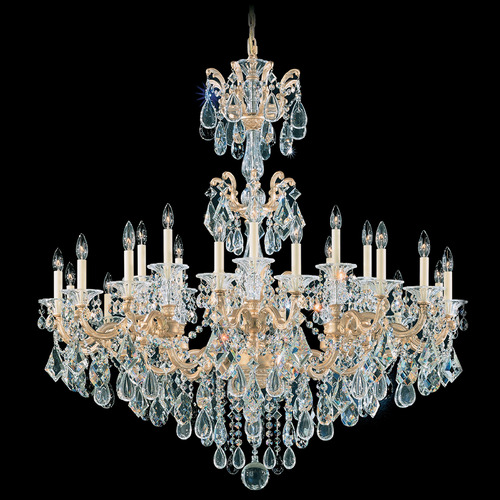 Schonbek Lighting Schonbek Worldwide Lighting La Scala Parchment Gold Crystal Chandelier 5013-27R