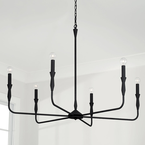 Capital Lighting Paloma 6-Light Chandelier in Textured Black by Capital Lighting 450362XK