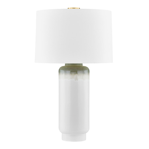 Hudson Valley Lighting Hudson Valley Lighting Stafford Aged Brass & Ceramic Meadow Ombre LED Table Lamp with Drum Shade L5933-AGB/C03