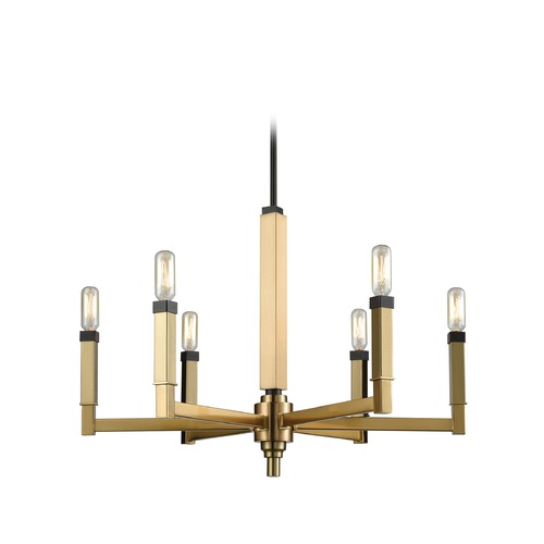Elk Lighting Mid-Century Modern Chandelier Brass / Oil Rubbed Bronze  Mandeville by Elk Lighting 67757/6